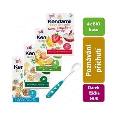 Kendamil variace organických BIO kaší se lžičkou 4 x 150 g
