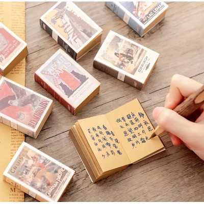 Mini Vintage Zápisník / Bloček ve tvaru knihy (velikost 4 cm) – Zboží Mobilmania