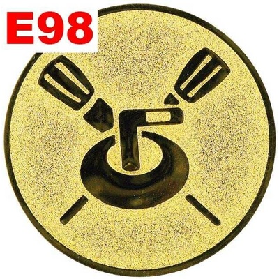 Emblém E98 CURLING umístění na sportovní pohár nebo medaili 25 mm
