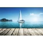 DIMEX ART Флизелинов фототапет яхта на дървения кей 375 x 250 см
