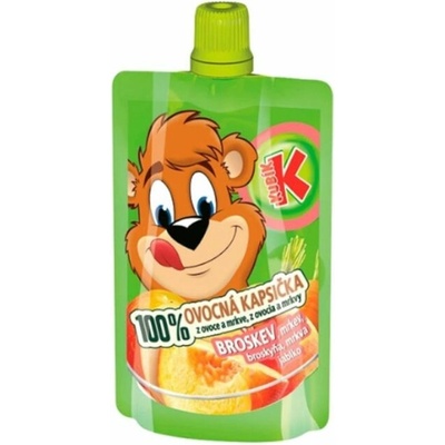 Kubík 100% ovocná kapsička jablko broskyňa 100 g
