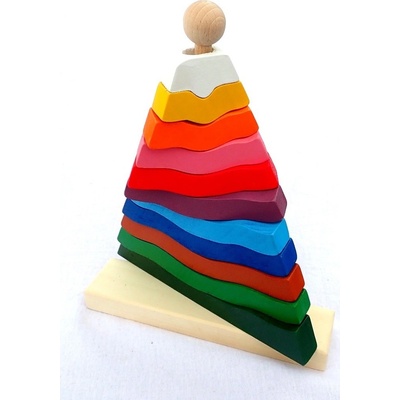 Fauna dřevěná pyramida rozlišování barev