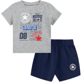 Converse Бебешки екип Converse AOP Shirt And Shorts Set Baby Boys - Midnight Navy