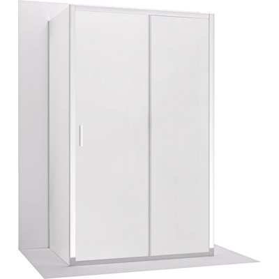 CERANO - Trojstenný sprchovací kút Varone LINE UL/P - 6 mm - chróm, mliečne sklo - 90x90 cm - posuvný