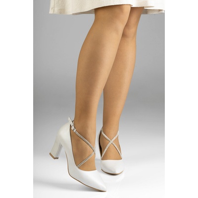 Dámske kožené lodičky MARE biele