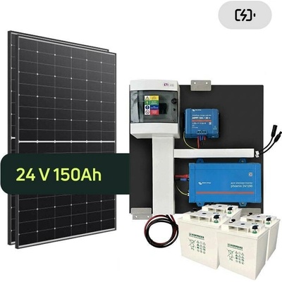 Ecoprodukt ostrovný systém Victron 24V 1200VA 870Wp 150Ah Hoppecke batéria 729035