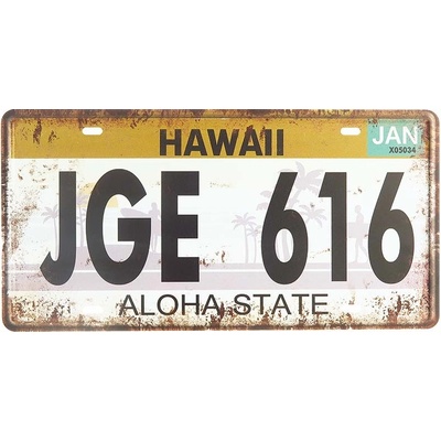 Retro ceduľa ŠPZ Hawaii Aloha 30x15cm