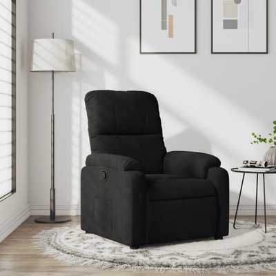 vidaXL 373452 Polohovací černé tkanina z mikrovlákna