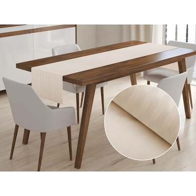 Biante Damaškový běhoun Atlas Gradl béžové proužky 2 cm DM-018 35x180 cm