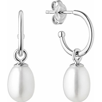 Eppi strieborné visiace náušnice s perlou Lelle E41769