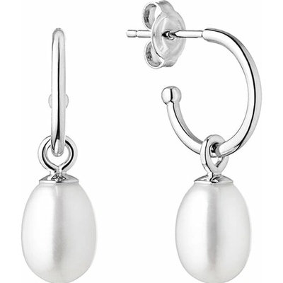 Eppi strieborné visiace náušnice s perlou Lelle E41769