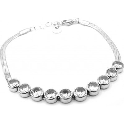 Steel Jewelry náramek s čirými krystaly z chirurgické oceli NR220253