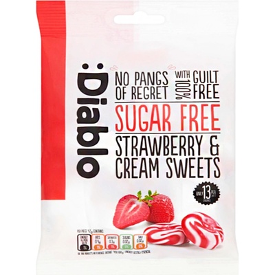 Diablo Drops smotanovo jahodové bez cukru 75 g