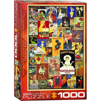 EUROGRAPHICS Пъзел Eurographics от 1000 части - Ретро плакати (EG60000769)
