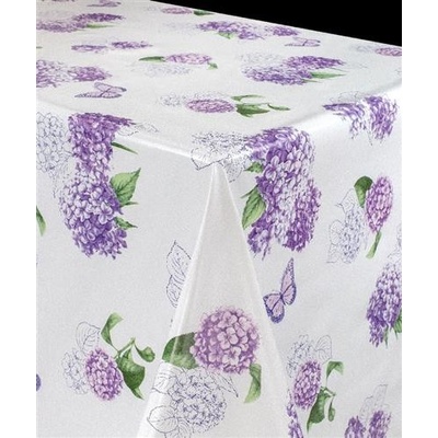 Ubrus PVC 5738120 šeříky fialové s motýly, metráž 20 m x 140 cm, IMPOL TRADE