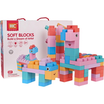 RKToys Měkká stavebnice 88 ks barevné kostky