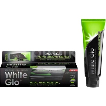 White glo bělící zubní pasta Total Detox Charcoal 150 g + zubní kartáček dárková sada