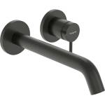Hansgrohe Tecturis S - Скрита смесителна батерия за умивалник, със сифон, монтаж с 2 отвора, EcoSmart+, матиран черен хром 73351340 (73351340)