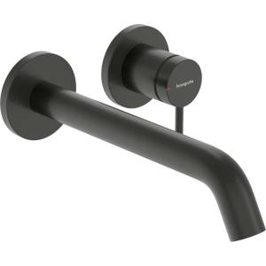 Hansgrohe Tecturis S - Скрита смесителна батерия за умивалник, със сифон, монтаж с 2 отвора, EcoSmart+, матиран черен хром 73351340 (73351340)
