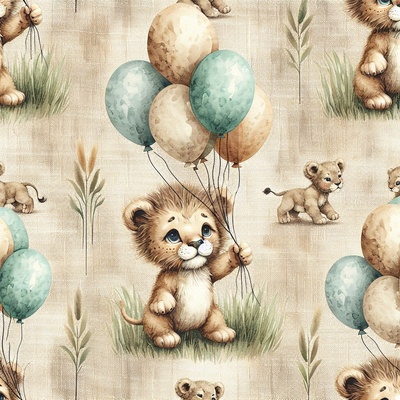 Bavlnený úplet 200g - Balloons Jersey Digital Printed