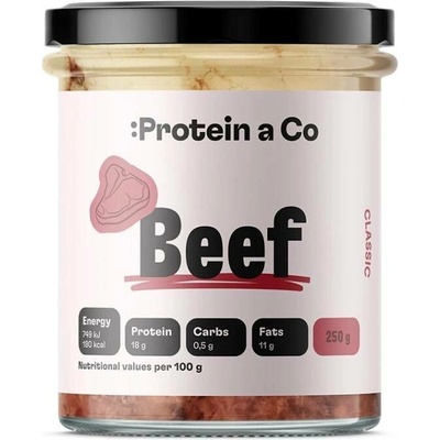 ProteinaCo Hovězí maso ve vlastní šťávě 250 g – Zboží Dáma
