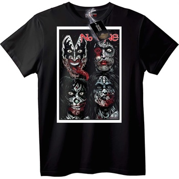 NOONEBRAND KISS Тениска с лице от Horror - 3XL, White