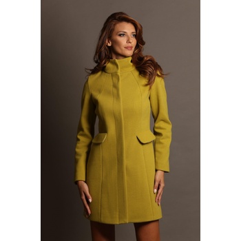Image 1 of Radek's Collection Дамско вталено палто с висока яка цвят охра 12308-505r