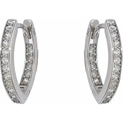 INFINITYSILVER Stříbrné náušnice obloučky zirkonové malé OE046