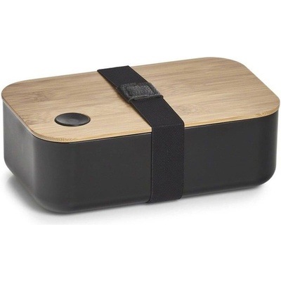 Zeller Obědový box plast/bambus, černá, 19,3 x 11,8 x 6,8 cm