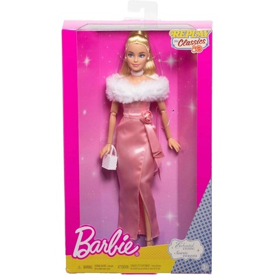 Mattel Barbie 80 REPLAY THE CLASSIC v saténových šatech – Zboží Dáma