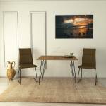 ASIR GROUP Трапезна маса SANDALF 75x90 см кафява/черна (AS1411)