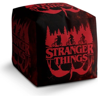 Sablio Taburet Cube Stranger Things Red: 40x40x40 cm