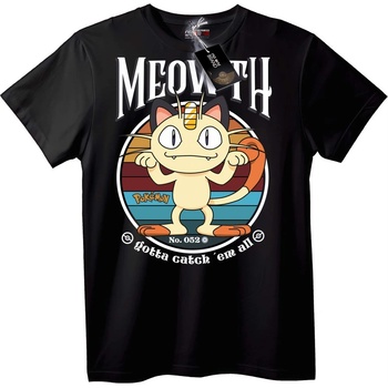 NOONEBRAND Тениска с Meowth от Pokémon - 2XL, Black