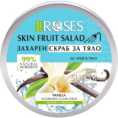 Nature of Agiva Roses Захарен скраб за тяло с ванилия, 200 ml