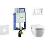 Geberit Kombifix - Модул за висяща тоалетна с бутон Sigma20, бял/лъскав хром + Tece One - душ-тоалетна и седалка, без ръб, SoftClose 110.302. 00.5 NT5 (110.302.00.5 NT5)