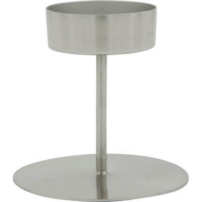 House Doctor Kovový svícen Anit Silver 10 cm, stříbrná barva, kov