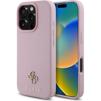 Калъф Guess PU Grained 4G Small Metal Logo MagSafe - iPhone 16 Pro - Розов (3666339354718)