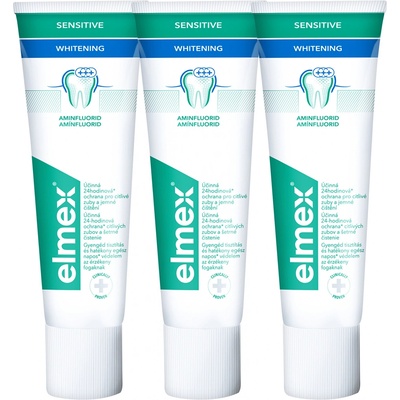 Elmex Bieliace pre citlivé zuby Sensitive Whitening 3 x 75 ml
