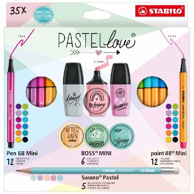 Творчески комплект Stabilo - Pastel Love, 35 броя (ST77/5-9)