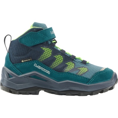 Lowa Детски туристически обувки Lowa Kid's Maddox Pro GTX Mid VC Walking boots - Petrol / Lime - размер 24 (EU) (702-4383-0812)