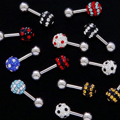 Šperky eshop piercing do tragusu zirkonová koule W37.04 černá červená pás