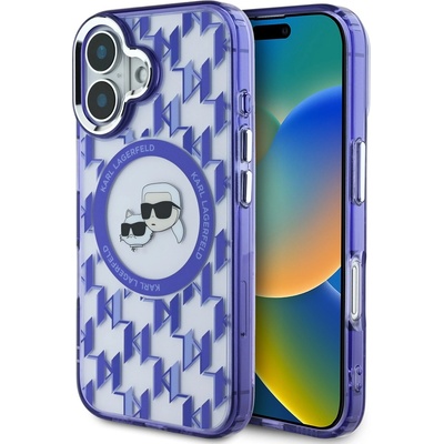 KARL LAGERFELD IML Монограм K&CH Глави MagSafe Заден Калъф за iPhone 16 Лилав Karl Lagerfeld | Lilav | ЖЕНИ | UNI
