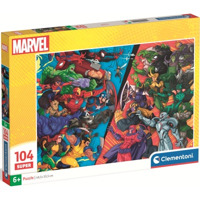 Clementoni Детски пъзел Clementoni от 104 части - Героите срещу злодеите на Марвел (25059)