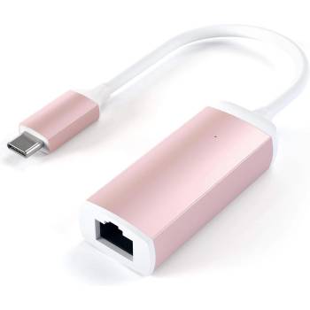 Satechi Aluminum USB-C to Ethernet Adapter - адаптер за свързване от USB-C към Ethernet (розово злато)