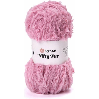 Pletací příze YarnArt NIFTY FUR 8411 růžová, chlupatá, efektní, 100g/80m