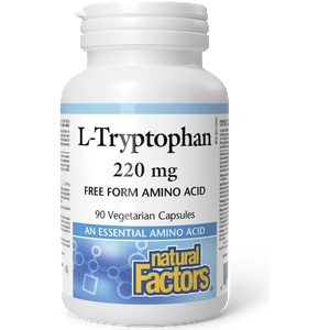 Natural Factors Л-Триптофан - Подпомага съня и доброто настроение, 220 mg, 90 капсули (2863 NF)
