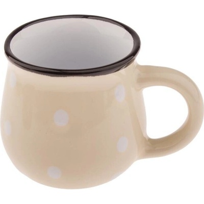Hrnek keramický s puntíky - béžový 75 ml