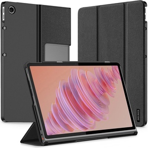 Lenovo DUX DUCIS Кожен Калъф със Стойка за Lenovo Tab Plus + Протектор, Удароустойчив, Авто събуждане/заспиване, Черен