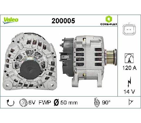 Alternátor VALEO CORE-FLEX 200005