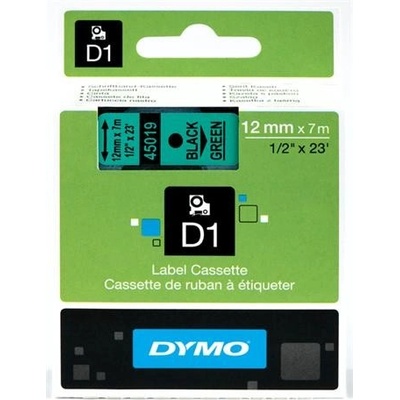 páska DYMO 45019 D1 Black On Green Tape (12mm) (S0720590)